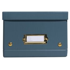 Boîte de rangement à plat carton 20x26x15cm Néo Déco - Bleu canard