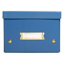 Boîte de rangement à plat carton 20x26x15cm Néo Déco - Bleu de France