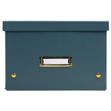 Boîte de rangement à plat carton 27x36x19cm Néo Déco - Bleu canard