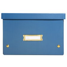 Boîte de rangement à plat carton 27x36x19cm Néo Déco - Bleu de France