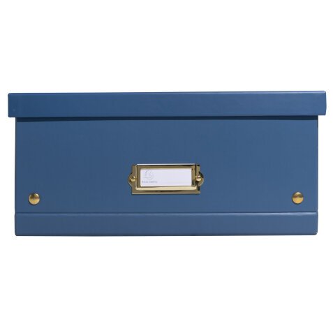 Boîte de rangement à plat carton 33x50x16cm Néo Déco - Bleu de France