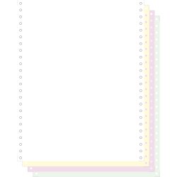 DE_500 feuilles de listing autocopiantes blanc/jaune/rose/vert 240x12" 4plis Bandes Caroll Détachables