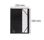 Trieur rigide Exacompta Ordonator numérique 12 divisiosn noir