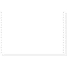 Computer listing paper 1000 NCR white sheets - 2-part micro-perforations 330x8'' - White