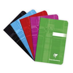 "clairefontaine staplebound small notebook lined ruling, 90x140" - assortment