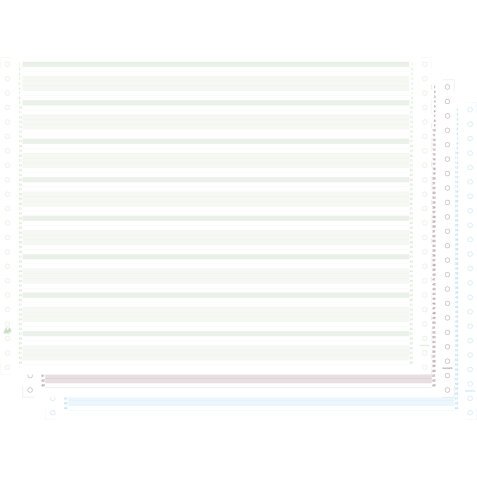 1000 listingbladen in zones verdeeld 3 ex. zelfkopiërend 380x11 niet afscheurbare Caroll banden - Groen