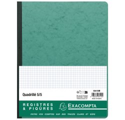 Registre quadrillé 5 x 5 folioté 80 pages Exacompta 6410E - 25 x 32 cm