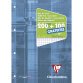 Bloc de cours encollé grand côté A4 200 pages détachables + 100 GRATUITES perforé 4 trous petits carreaux Bleu gris - Bleu gris