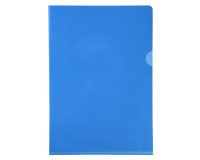 Sachet de 10 pochettes coin PVC lisse haute résistance 13/100e - A4 - Bleu