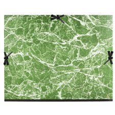 Tekenmap gemarmerd vernist papier met linten 61x76 - B2 - Groen