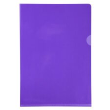 Pk 100 Cut Flush Fldr PVC A4 0.13mm Ast - Purple