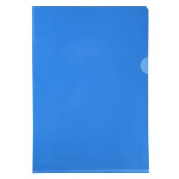 Packung mit 100 Aktensichthüllen aus glattem und festem PVC 130µ, für Format DIN A4 - Blau