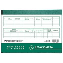 Speciaal register Arbeidswetgeving - Personeelsregister 21x29,7cm - 99 inschrijvingen - 10 blad - Nederlandstalig
