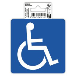 Paneel in slipvrij klevend PVC 'Toegang voor gehandicapten' 10 cm blauw