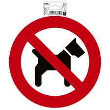 Adhesive vinyl pictogram No dogs allowed 10 cm - Red