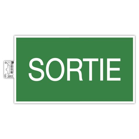 Panneau PVC adhésif antidérapant Sortie 35x20 cm - Vert