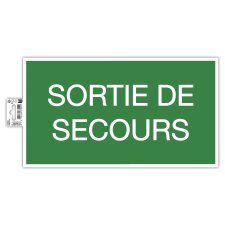 Panneau adhésif Issue de Secours 35x20 cm - Vert