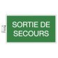 Panneau adhésif Issue de Secours 35x20 cm - Vert