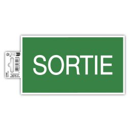 Panneau PVC adhésif antidérapant Sortie 20x11 cm - Vert