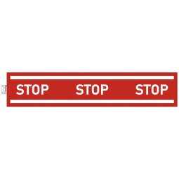 Hinweisschild, Band Stop, PVC, selbstklebend und rutschfest, 100 cm - Rot