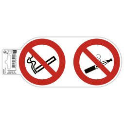 Zelfklevend bord roken/vaping verboden 10cm - Rood