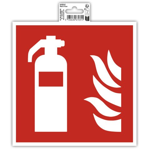 Non-slip adhesive PVC panel Fire extinguisher 20x20 cm - Red