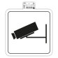 Zelfklevend bord camera bewaking 20cm - Wit