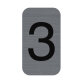 Sign adhesive aluminium effect Number 3 2.5x4.4 cm - Grey