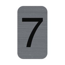 Sign adhesive aluminium effect Number 7 2.5x4.4 cm - Grey