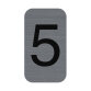 Sign adhesive aluminium effect Number 5 2.5x4.4 cm - Grey