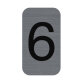 Plaque adhésive imitation Aluminium Chiffre 6 2,5x4,4 cm - Gris