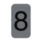 Plaque adhésive imitation Aluminium Chiffre 8 2,5x4,4 cm - Gris