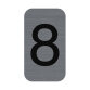 Sign adhesive aluminium effect Number 8 2.5x4.4 cm - Grey