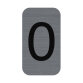 Plaque adhésive imitation Aluminium Chiffre 0 2,5x4,4 cm - Gris