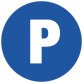 Non adhesive PP panel Private parking 30 cm - Blue