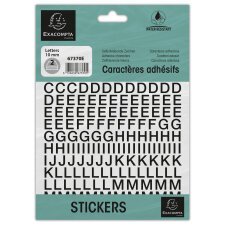 Pack of adhesive letters A-Z Black 10 mm - Black