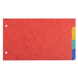 Divider 12,5x20cm pressboard 225g 4tabs - Assorted colours