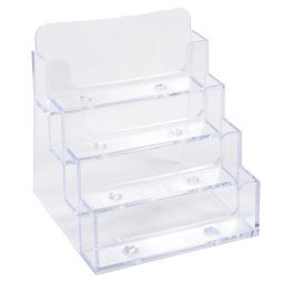 Distributeur de cartes de visite 4 cases - Cristal