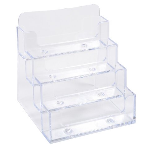Dispenser for business cards 4 sections - Crystal