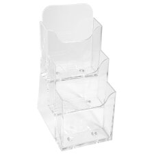 Distributeur de prospectus 3 compartiments DL (10X21cm) - Cristal