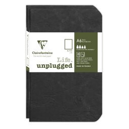 Set de 2 carnets piqués Age Bag 9x14 96 pages uni - Noir