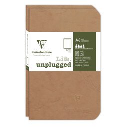 Set de 2 carnets piqués Age Bag 9x14 96 pages uni - Tabac