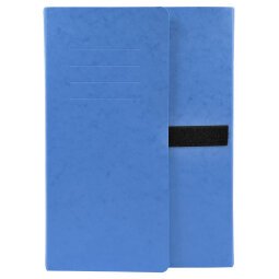 Chemise extensible 3 rabats carte lustrée sangle scratch - 24x32cm - Bleu