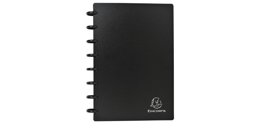 Porte-cartes de visite à anneaux et pochettes détaclables A5 - Noir