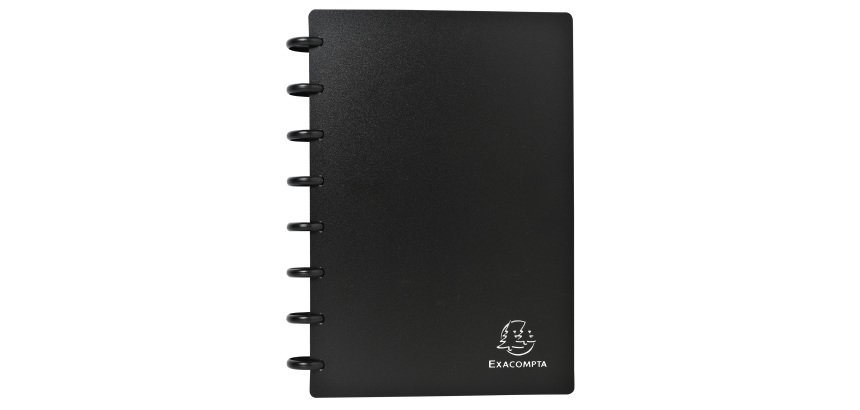 Porte-cartes de visite à anneaux et pochettes détaclables A5 - Noir