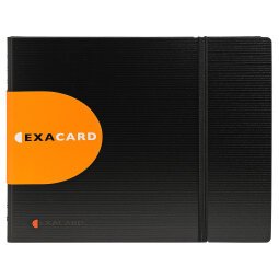 Porte cartes de visite Exacard à pochettes détachables 240 cartes Exactive® - 20x25cm - Noir