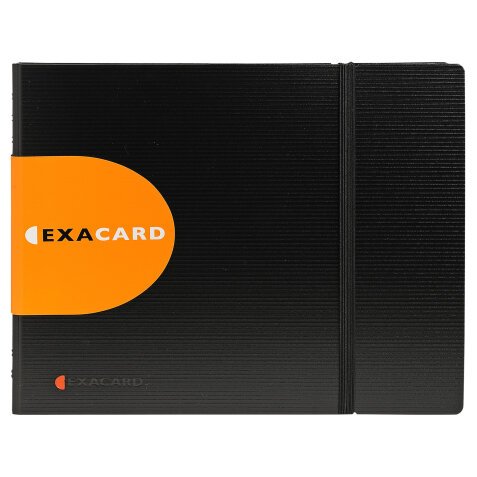 Porte cartes de visite Exacard à pochettes détachables 240 cartes Exactive® - 20x25cm - Noir