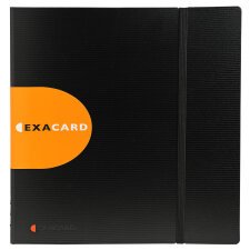 Porte cartes de visite Exacard à pochettes détachables 320 cartes Exactive® - 26,5x25cm - Noir