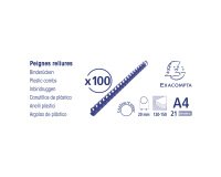 Canutillos de plástico 20 mm Ø Exacompta negro - caja de 100