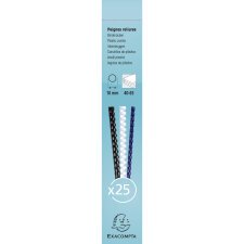 Boite 25 reliures spirales plastique 10mm - Blanc